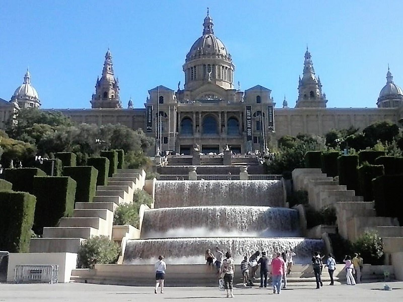 The Montjuic National Palace and the Magic Fountain